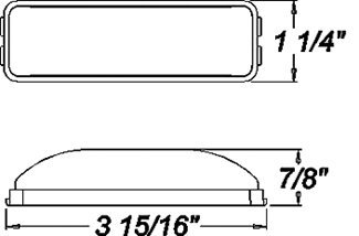 LED TRAILER FENDER LIGHT - 10 DIODES, AMBER AND RED LENS, CLEARANCE / MARKER 4" X 1"