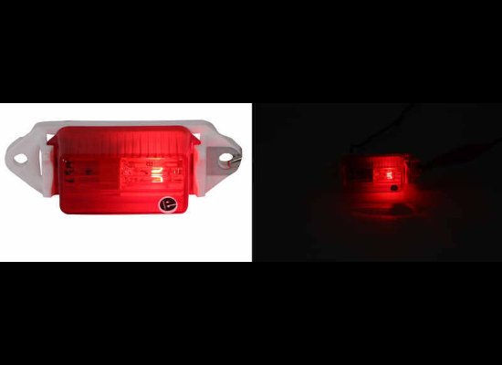MINI-LITE CLEARANCE OR SIDE MARKER LIGHT, RECTANGLE 3-5/16" X 1" , INCANDESCENT, RED LENS, 1 BULB