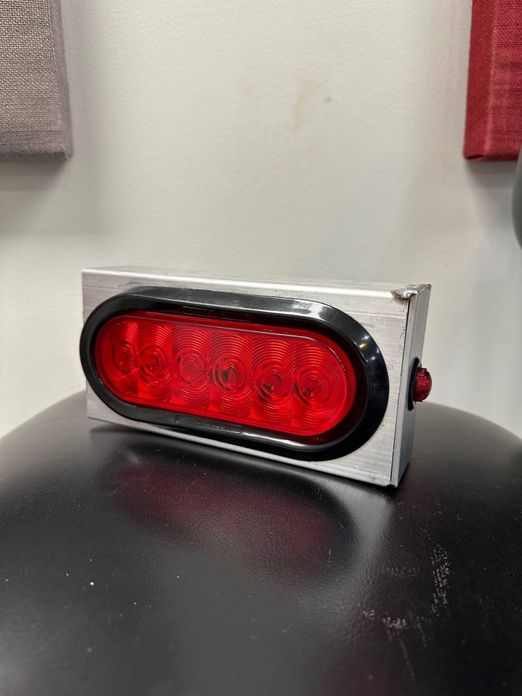 ALUMA WELD ON ALUMINUM TAIL LIGHT HOUSING BOX COMPLETE WITH 8" OVAL LIGHT AND BULLET MARKER LIGHT
