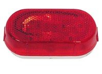 RED LENS CLEARANCE OR SIDE MARKER LIGHT, RECTANGLE 4-1/8" X 2" , INCANDESCENT, 2 BULB