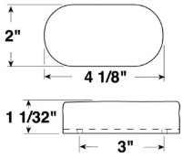 RED LENS CLEARANCE OR SIDE MARKER LIGHT, RECTANGLE 4-1/8" X 2" , INCANDESCENT, 2 BULB