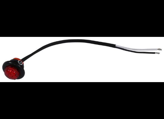 MINI CLEARANCE SIDE MARKER LIGHT WITH GROMMET - 1 DIODE, RED LENS, LED, 2 WIRE