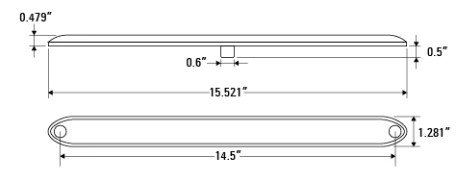 TECNIQ LOW PROFILE STOP, TURN, TAIL, WITH REVERSE LIGHT 15.5" LED BLACK BEZEL, CLEAR LENS RED LED