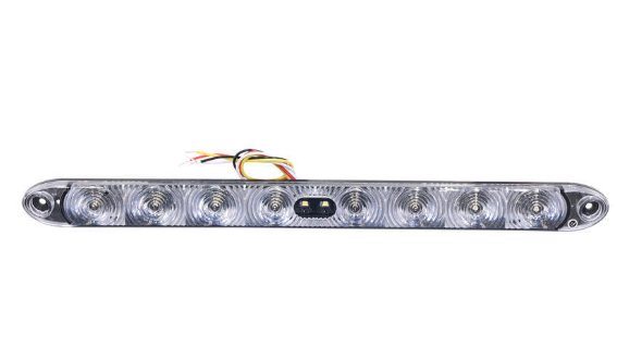 TECNIQ LOW PROFILE STOP, TURN, TAIL, WITH REVERSE LIGHT 15.5" LED BLACK BEZEL, CLEAR LENS, RED LED