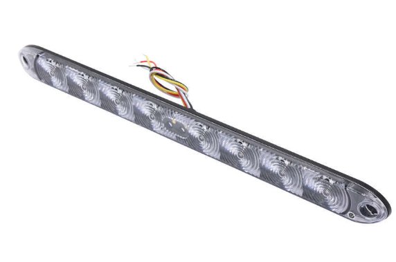 TECNIQ LOW PROFILE STOP, TURN, TAIL, WITH REVERSE LIGHT 15.5" LED BLACK BEZEL, CLEAR LENS, RED LED