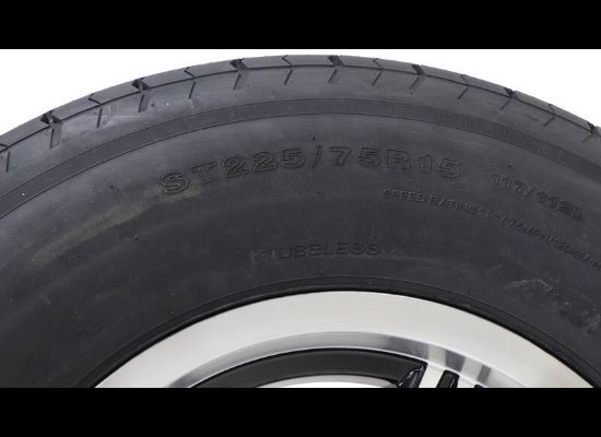 LEGEND 225/75R15 SPARE TIRE ON GLOSS BLACK ALUMINUM WHEEL, 6 LUG 6X5.5 , LRE