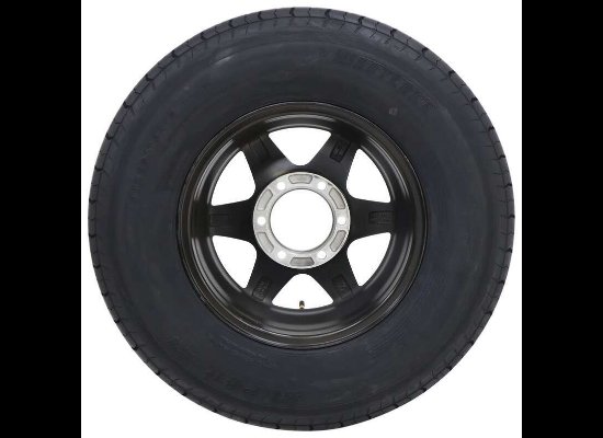 LEGEND 225/75R15 SPARE TIRE ON GLOSS BLACK ALUMINUM WHEEL, 6 LUG 6X5.5 , LRE