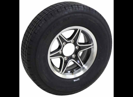 LEGEND 225/75R15 SPARE TIRE ON GLOSS BLACK ALUMINUM WHEEL, 6 LUG 6X5.5 , LRE