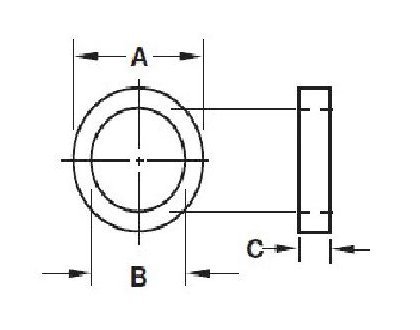 SPINDLE WEAR RING SLEEVE, FOR 1" SEAL , O.D. 1.22" , I.D. 1.07" , STAINLESS STEEL