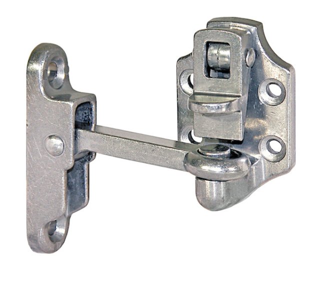 DOOR HOLD BACK 2" HOOK AND KEEPER, ZINC PLATED, ENCLOSED TRAILER DOOR