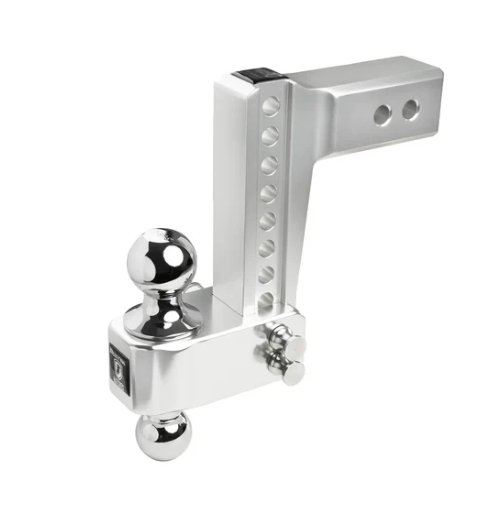 BULLETPROOF HITCHES 2.5" ALUMINUM MEDIUM DUTY 6" DROP/RISE HITCH - STAINLESS STEEL BALL