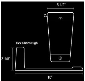 CALIBER HIGH PROFILE FLEXGLIDES, 3-1/8" T , 8 PACK - FOR SNOWMOBILE TRAILERS - RETAIL BOXED