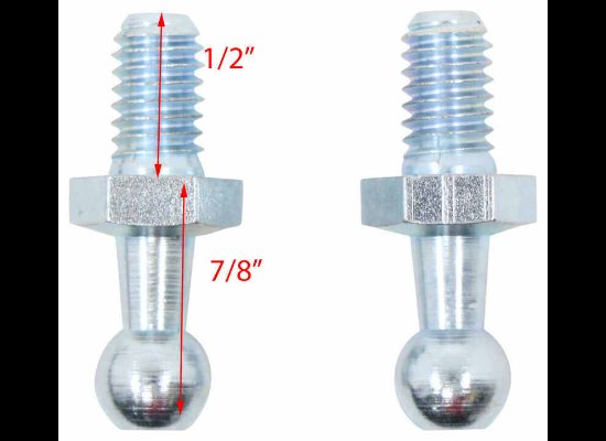 GAS SHOCK / SPRING BALL STUD, 10MM, RETAIL PACKAGED, 2 PER PACK