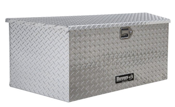 ALUMINUM ATP FRONT LATCH A-FRAME TOOL BOX ASSEMBLY - MOUNTS ON TONGUE, 17"X18.33"X49.22"