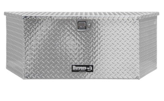 ALUMINUM ATP FRONT LATCH A-FRAME TOOL BOX ASSEMBLY - MOUNTS ON TONGUE, 17"X18.33"X49.22"