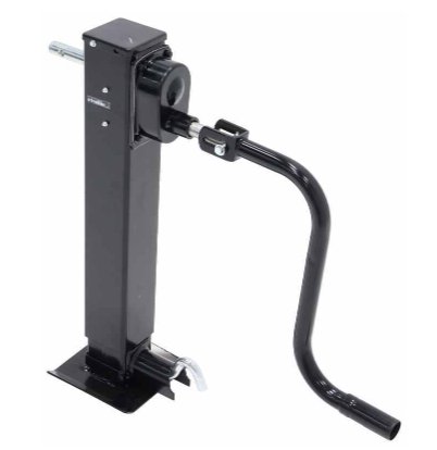 RAM 2-SPEED SQUARE DIRECT WELD ON JACK, SPRING RETURN DROP LEG, 25-7/8" LIFT 10K LIFT, 12K SUPPORT