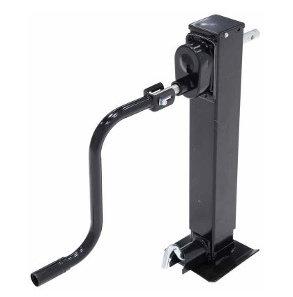 RAM 2-SPEED SQUARE DIRECT WELD ON JACK, SPRING RETURN DROP LEG, 25-7/8" LIFT 10K LIFT, 12K SUPPORT