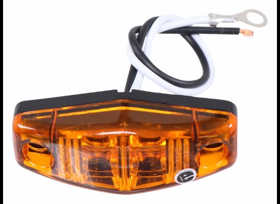 LED MINI CLEARANCE OR MARKER LIGHT, 2-1/2" X 1-1/16" RECTANGLE, AMBER LENS , 2 DIODE