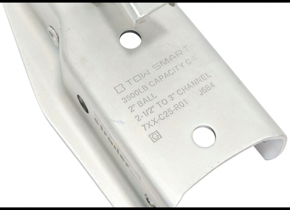 TOWSMART 2" BALL STRAIGHT-TONGUE COUPLER, W/ TRIGGER LATCH, 3.5K ZINC COATED, 2-1/2" OR 3" CHANNEL