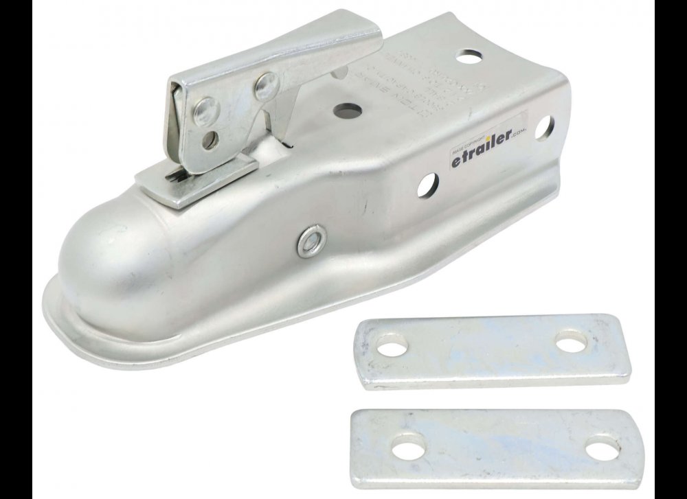 TOWSMART 2" BALL STRAIGHT-TONGUE COUPLER, W/ TRIGGER LATCH, 3.5K ZINC COATED, 2-1/2" OR 3" CHANNEL