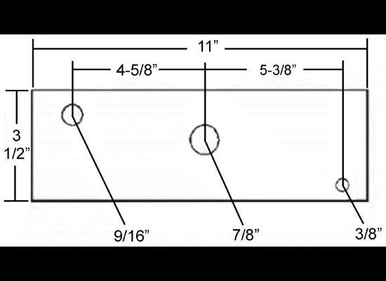 MULTI-AXLE EQUALIZER FOR 2" WIDE SLIPPER SPRINGS - 11"L X 7/8" CENTER HOLE