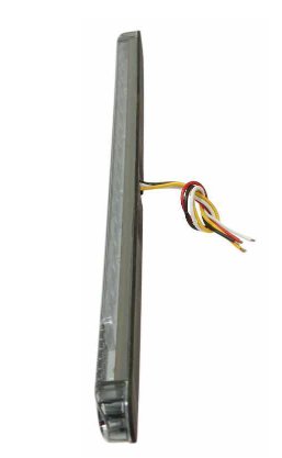 OPTRONICS LED TAIL LIGHT, STOP, TURN, REVERSE, 21 DIODE, SMOKED LENS, 20-1/2"X1" OVAL - 4 WIRE