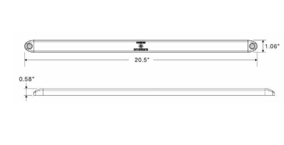 TECNIQ SLIM LED TAIL LIGHT, STOP, TURN, REVERSE, 14 DIODE, CLEAR LENS, 20-1/2"X1" OVAL - 4 WIRE
