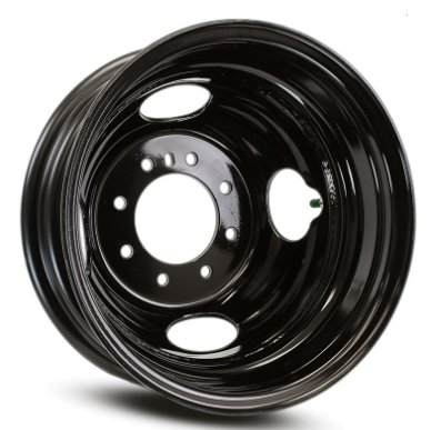 235/80R16E SPARE TIRE - BLACK DUAL, 4.77" PILOT DIAMETER - 8 LUG, 8X6.5, 8 ON 6.5 - LRE