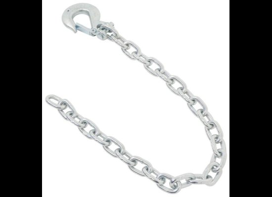 35" LONG SAFETY CHAIN WITH 3/8" LINKS, CLEVIS HOOK WITH LATCH, G43, CLASS 4, 15K CAPACITY