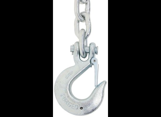 35" LONG SAFETY CHAIN WITH 3/8" LINKS, CLEVIS HOOK WITH LATCH, G43, CLASS 4, 15K CAPACITY