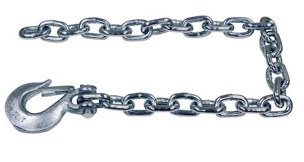 35" LONG SAFETY CHAIN WITH 3/8" LINKS, CLEVIS HOOK WITH LATCH, G43, CLASS 4, 15K CAPACITY