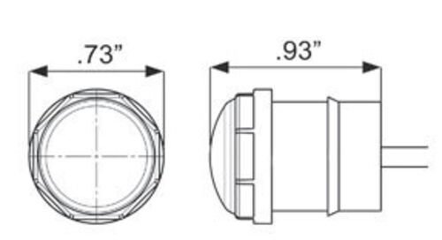 Optronics Clearance Marker 3/4" Round Clear Lens Amber LED w/ Pigtail & Grommet