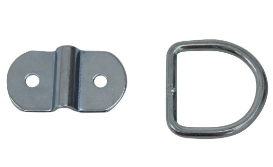 LIGHT DUTY D-RING TIE DOWN ANCHOR, 2-1/4" WIDE, SURFACE MOUNT, 330lbs WLL , 1,000lbs CAPACITY