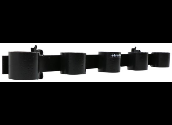 BROPHY 5 SLOT TOOL RACK FOR E-TRACK OR X-TRACK - BLACK POWDER COATED STEEL