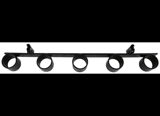 BROPHY 5 SLOT TOOL RACK FOR E-TRACK OR X-TRACK - BLACK POWDER COATED STEEL