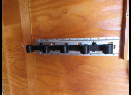 BROPHY 5 SLOT TOOL RACK FOR E-TRACK OR X-TRACK - BLACK POWDER COATED STEEL