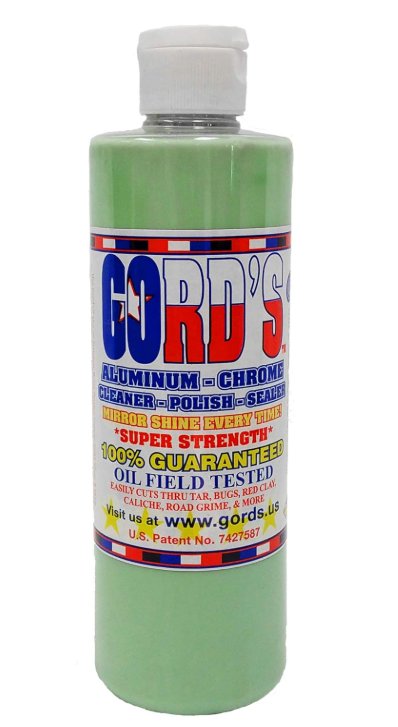 GORD'S ALUMINUM, CHROME & STAINLESS STEEL - CLEANER, POLISH AND SEALER, ALL IN ONE - 16 FLUID OZ