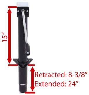 RAM A-FRAME ROUND TRAILER JACK, SIDEWIND, 15-5/8" TRAVEL, 5K SUPPORT, 3K LIFT