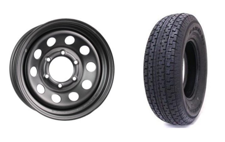 225/75R15 SPARE TIRE - GRANDFORCE - BLACK MOD, 6 LUG 6X5.5 , 6 ON 5.5 LRD