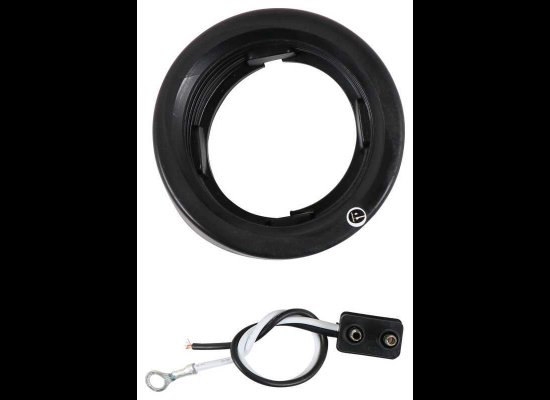 PCV GROMMET FOR 2.5" ROUND CLEARANCE AND SIDE MARKER LIGHTS - FLUSH MOUNT, BLACK W/WIRING 2 PRONG