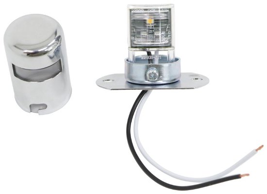 LED TRAILER LICENSE PLATE LIGHT - 1 DIODE, CHROME PLATED, CLEAR LENS