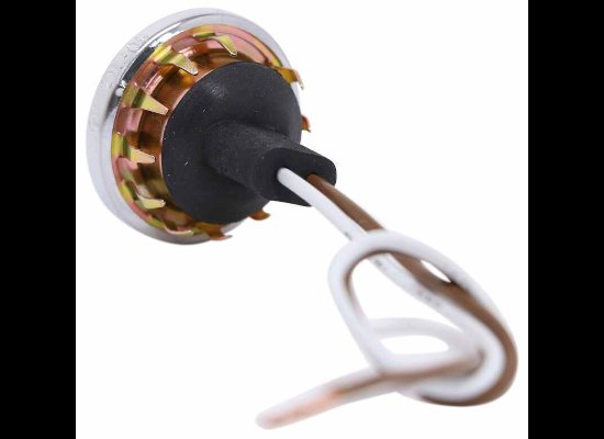 LED TRAILER LICENSE PLATE LIGHT, ROUND, SNAP IN - 4 DIODE, CHROME PLATED, CLEAR LENS