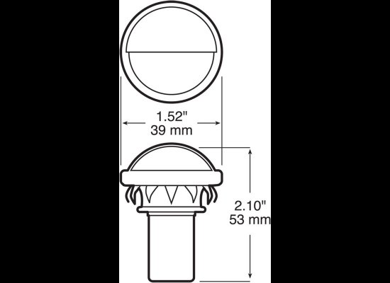 LED TRAILER LICENSE PLATE LIGHT, ROUND, SNAP IN - 4 DIODE, CHROME PLATED, CLEAR LENS