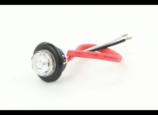 Optronics Clearance Marker 3/4" Round Clear Lens Red LED w/ Pigtail & Grommet