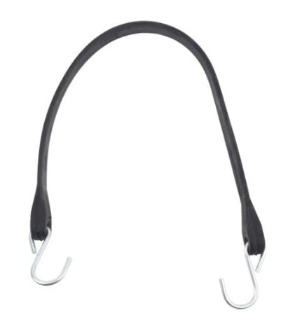 21" NATURAL RUBBER BUNGEE STRAP, CORD, CRIMPED S HOOK, MAX STRETCH 32"