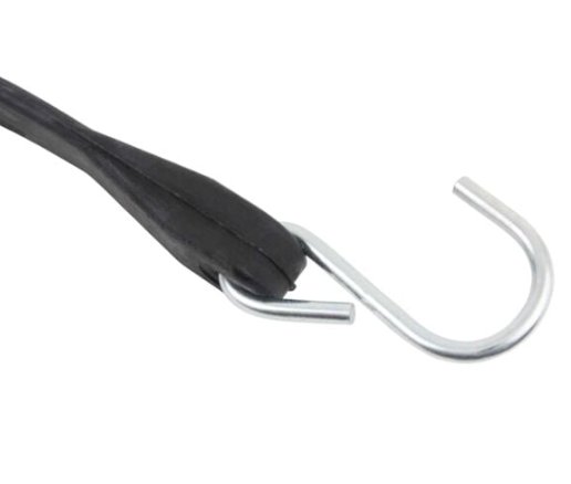 21" NATURAL RUBBER BUNGEE STRAP, CORD, CRIMPED S HOOK, MAX STRETCH 32"