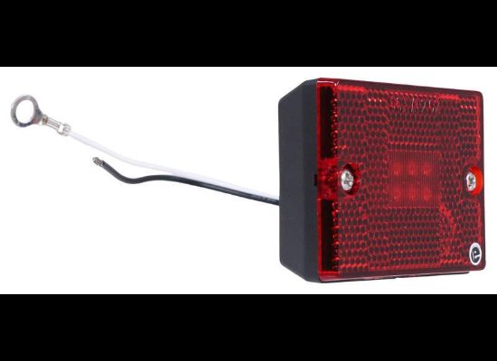 2-7/8"X2-1/8" SQUARE LED CLEARANCE OR SIDE MARKER LIGHT, RED, 6 DIODE