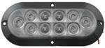 OPTRONICS LED TAIL LIGHT, STOP, TURN, 10 DIODE, CLEAR LENS 7-9/16"X3-5/16" OVAL