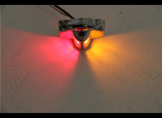 LEGEND STYLE TRAILER FENDER MARKER LIGHT, CHROME BEZEL AMBER/RED, LED 2 DIODE