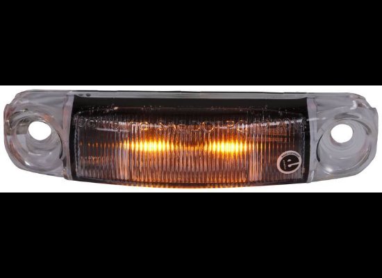 3-11/16" X 13/16" LED RECTANGLE MARKER LIGHT OR CLEARANCE , CLEAR LENS, AMBER, 2 DIODES